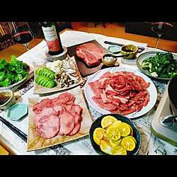 リビング/シンプルな暮らし/夕食/焼き肉/ワインのインテリア実例 - 2020-12-14 20:46:27