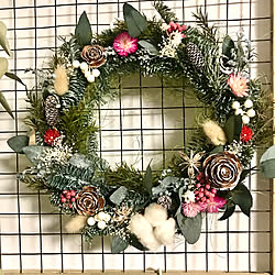 クリスマスリース/カフェ風/DIY♡/いつもいいね！ありがとうございます♪/チワワのいる暮らし...などのインテリア実例 - 2020-11-11 18:31:59