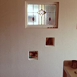 キッチン/アンティークステンドグラス/珪藻土の壁/キッチンから見た子供部屋のインテリア実例 - 2014-01-23 12:16:07