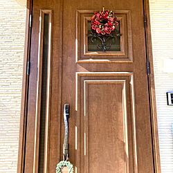 玄関ドア/クリスマスリース/リース/クリスマス/YKKap...などのインテリア実例 - 2021-11-26 16:06:35