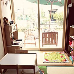 部屋全体/IKEAの子供机と椅子/IKEAのキッチン/仮の子供部屋/和室...などのインテリア実例 - 2015-10-03 23:14:00