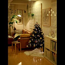 クリスマスツリー/夜/観葉植物/キャンドル/照明...などのインテリア実例 - 2015-11-28 12:13:40