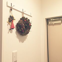 玄関/入り口/studioclipのリース/ボージョボー人形/クリスマスのインテリア実例 - 2016-11-16 16:48:52