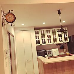 キッチン/ペンダントライト/IKEA/カップボード/両面時計...などのインテリア実例 - 2017-06-20 22:23:24