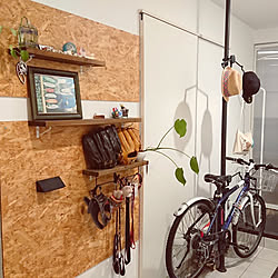 玄関/入り口/タイル張り/DIY/手作り棚/自転車掛けのインテリア実例 - 2020-08-25 22:43:04