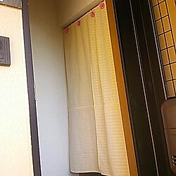 玄関/入り口/のれん/目隠しカーテン/3COINS/つっぱり棒のインテリア実例 - 2014-03-25 10:36:11