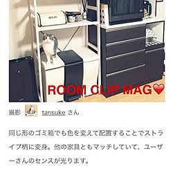 キッチン/ゴミ箱/掲載して頂きました♡/RoomClip mag/白黒...などのインテリア実例 - 2016-08-07 01:23:59