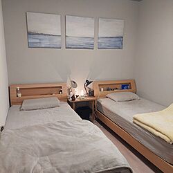 ベッド周り/寝室/アートポスターのある暮らし/キシマの照明のインテリア実例 - 2023-08-25 22:50:37