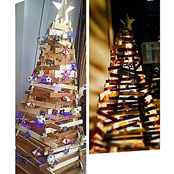 玄関/入り口/クリスマス/DIY/木のクリスマスツリー/照明...などのインテリア実例 - 2020-12-01 08:19:14