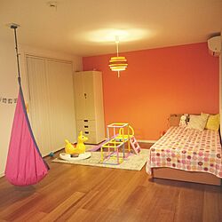 部屋全体/子供部屋女の子/子供部屋/オレンジの壁/こどもと暮らす。...などのインテリア実例 - 2016-12-14 21:07:41