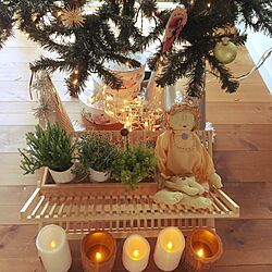 部屋全体/LEDキャンドル/IKEAプレート置き/クリスマスツリー/クリスマス...などのインテリア実例 - 2016-12-29 10:24:49