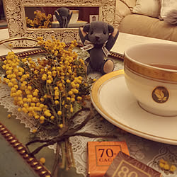 ミモザ/紅茶のある暮らし/ロイヤルパークホテルのカップ＆ソーサー/お茶の時間/リビング...などのインテリア実例 - 2020-03-09 18:04:40