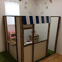 部屋全体/セリアの雑貨/ままごとカフェ/ままごとキッチンDIY/DIY...などのインテリア実例 - 2017-04-08 10:04:55