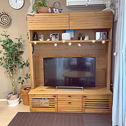 テレビ画面汚っ！/無垢の家具/賃貸でも楽しく♪/オーク材/テレビボード...などのインテリア実例 - 2020-06-06 13:33:39