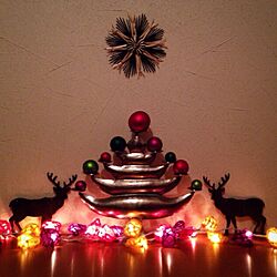 棚/クリスマスツリー/ライトアップ/ハンドメイドのインテリア実例 - 2013-12-14 21:32:31