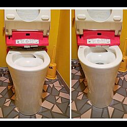 黄色の壁紙/LIXILトイレ/トイレタンク可動式/大掃除/バス/トイレのインテリア実例 - 2021-11-16 10:29:54