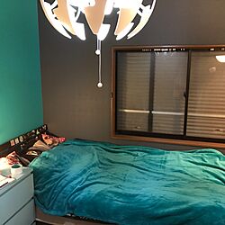 ベッド周り/IKEA/DIY/改装中/ターコイズブルーの壁...などのインテリア実例 - 2017-03-17 12:56:42