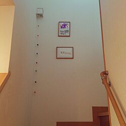 壁/天井/羊毛フェルト/階段の途中/写真 フレームのインテリア実例 - 2014-04-10 21:40:59