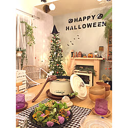 ハロウィン/ハロスマス/アクセントクロス/壁紙セルフペイント/マントルピースをDIY...などのインテリア実例 - 2019-10-31 18:31:24