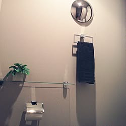 バス/トイレ/鏡/モノクロ/観葉植物/トイレットペーパーのインテリア実例 - 2015-08-07 20:19:14