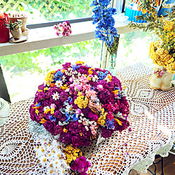 自然を感じる暮らし/ドライフラワー増産中/花のある暮らし/花が好き♡/植物のある暮らし...などのインテリア実例 - 2020-05-27 07:50:16