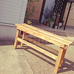 部屋全体/ベンチDIY/オイルステイン/DIYのインテリア実例 - 2016-05-15 14:43:38