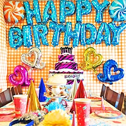 部屋全体/こどもと暮らす。/ダイソー/100均/Happy Birthday...などのインテリア実例 - 2017-04-19 08:58:25