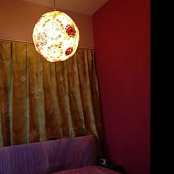 ベッド周り/自作ランプシェード/DIY/Doily lamp/カラフル...などのインテリア実例 - 2014-08-04 10:12:40