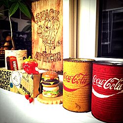 キッチン/スポンジボブ/コカ・コーラ/ウッドバーニング/リメ缶...などのインテリア実例 - 2016-02-23 00:45:13