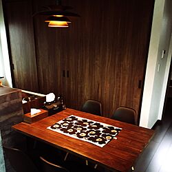 キッチン/除菌スプレー入れ セリア/Eames Chair/ダイニングテーブルＤＩＹ/marimekko...などのインテリア実例 - 2016-04-14 16:35:38