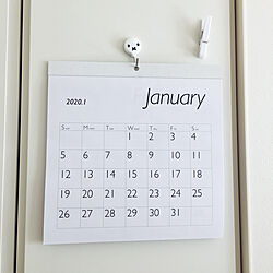 壁に穴をあけられない/マグネットフック/カレンダー2020/カレンダー/セリア...などのインテリア実例 - 2019-11-26 22:53:45