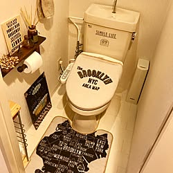 バス/トイレ/便座カバー/トイレマット/ブルックリン/トイレットペーパーホルダー...などのインテリア実例 - 2017-05-16 18:55:11