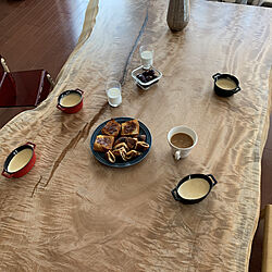 朝食の風景/朝食/一枚板ローテーブル/一枚板座卓/一枚板テーブル...などのインテリア実例 - 2021-10-03 09:55:12