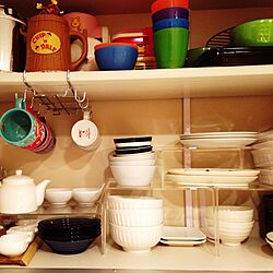 キッチン/白の食器/無印良品/アクリル仕切棚のインテリア実例 - 2015-10-06 18:59:42
