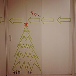玄関/入り口/マスキングテープ/セリア/クリスマスツリーのインテリア実例 - 2013-11-09 16:00:04