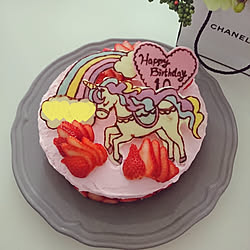 キッチン/キャラクターケーキ/ユニコーン/お誕生日/お誕生日ケーキ...などのインテリア実例 - 2020-01-20 16:30:01