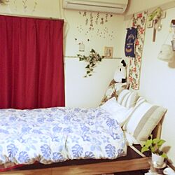 ベッド周り/寝室/Daiso/ポトス/DIY...などのインテリア実例 - 2016-09-24 22:21:45