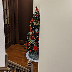 階段/玄関ホール/クリスマスツリー180cm/赤いのが好き❤️のインテリア実例 - 2020-12-10 19:18:38