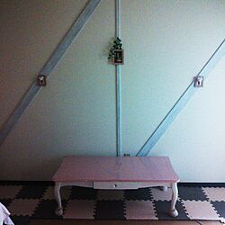 リビング/セリア/ペンキ塗り/ニッセンのガーリーテーブルのインテリア実例 - 2014-03-20 23:36:45