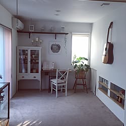 部屋全体/ギターのある部屋/足場板の棚/和室のニッチ/ミシン脚テーブル...などのインテリア実例 - 2016-06-21 17:41:20