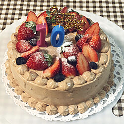 デコレーションケーキ/誕生日ケーキ 手作り/誕生日ケーキ/机/手作りケーキのインテリア実例 - 2021-11-27 20:52:38