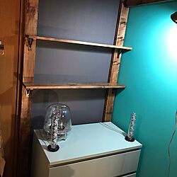 棚/DIY/ターコイズブルーの壁/ハーマンカードン/IKEAの棚...などのインテリア実例 - 2017-04-02 22:15:23