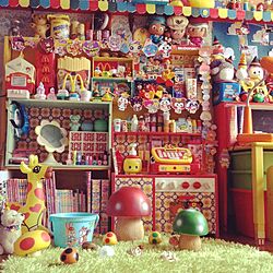 壁/天井/きのこ/子供部屋/レトロポップ/おもちゃ...などのインテリア実例 - 2015-10-11 09:40:20