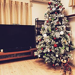 リビング/リビング占拠/210cm/クリスマスツリー/愛犬のインテリア実例 - 2015-12-26 00:56:38