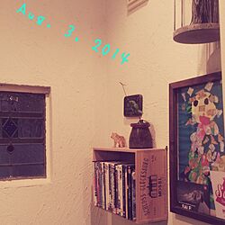棚/ステンドグラス♡/塗り壁/ワインの箱/観葉植物増やしたい。...などのインテリア実例 - 2014-08-03 20:05:05
