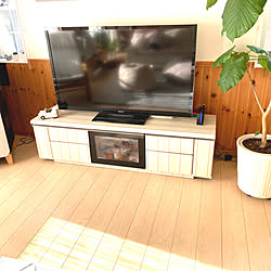 木のある暮らし/木のぬくもり/テレビ台/テレビボードDIY/DIY...などのインテリア実例 - 2021-12-27 22:19:03