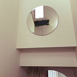 壁/天井/明るく/丸い鏡/ニトリのミラー/ミラー...などのインテリア実例 - 2017-05-21 11:05:16