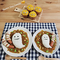 キッチン/ハロウィン/夕飯/デコカレー/かぼちゃのカップケーキ...などのインテリア実例 - 2018-10-31 17:58:52