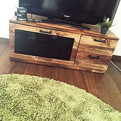 リビング/テレビボードリメイク/テレビボード DIY/テレビ台DIY/リメイクシート 板壁風...などのインテリア実例 - 2016-06-19 14:40:17