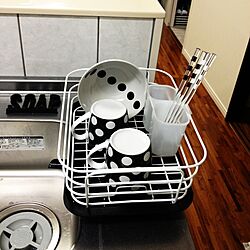 キッチン/白黒/モノトーン/IKEA/水切りかごのインテリア実例 - 2014-03-12 21:45:23